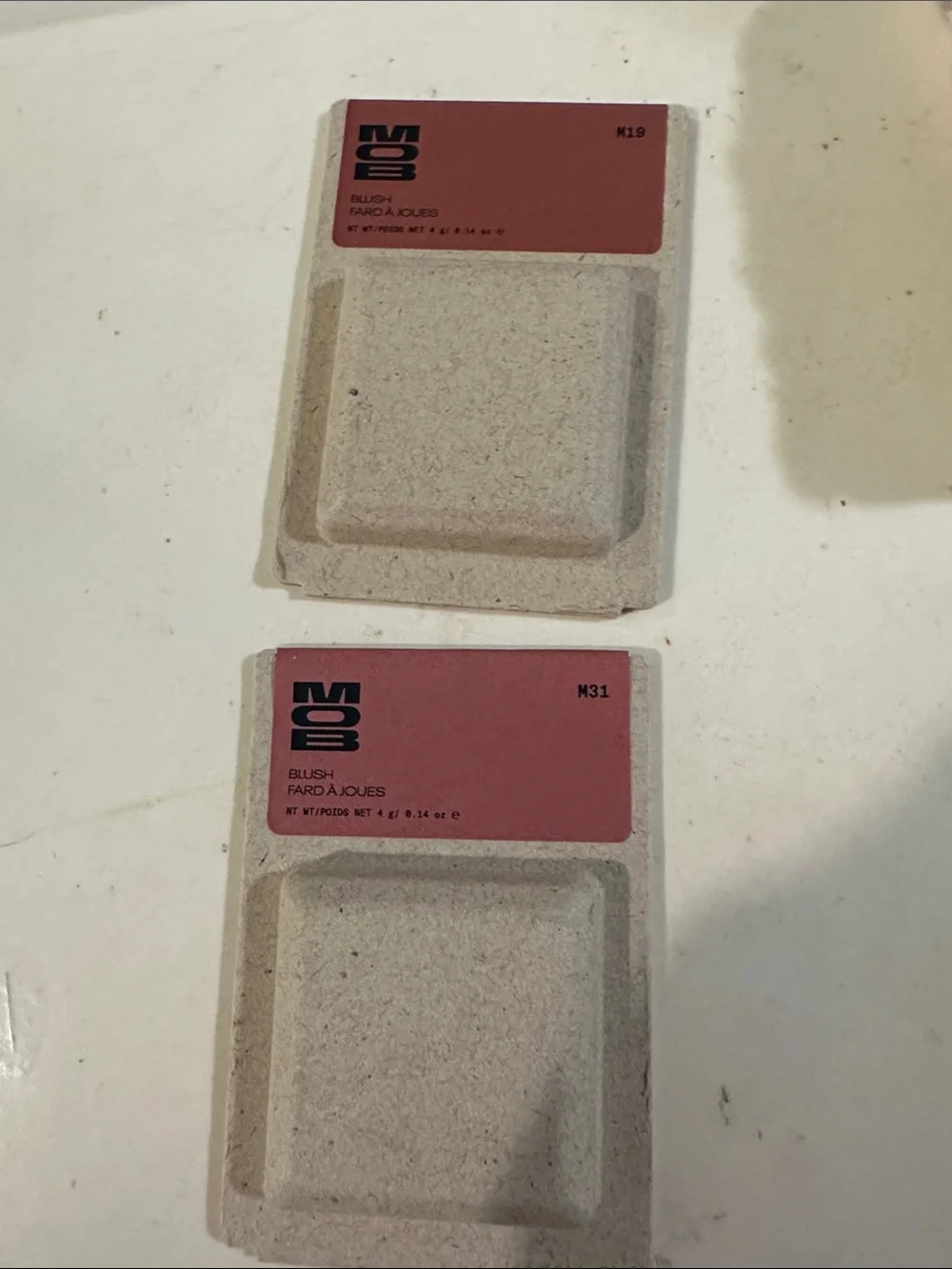 MOB Blush Refill Pans — M19 & M31 Soft Pink Duo